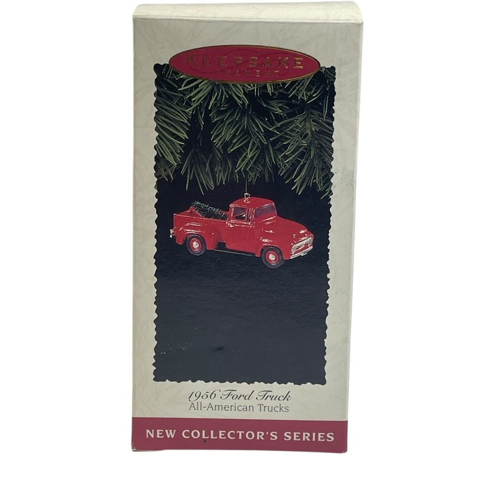 Vintage 1995 Hallmark Keepsake Ornament 1956 Red Ford Truck All American‎ 1st